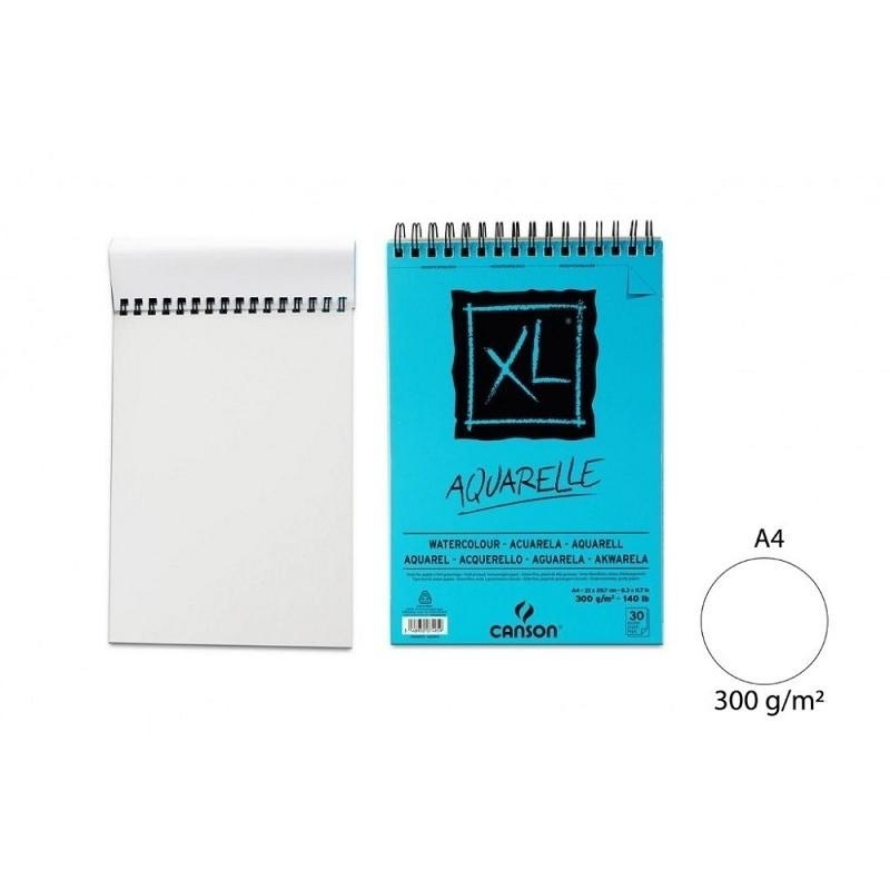 BLOCK DE DIBUJO MICROPERFORADO CANSON XL AQUARELLE FINO DINA4 ESPIRAL 21X29,7 CM 30H 300GR