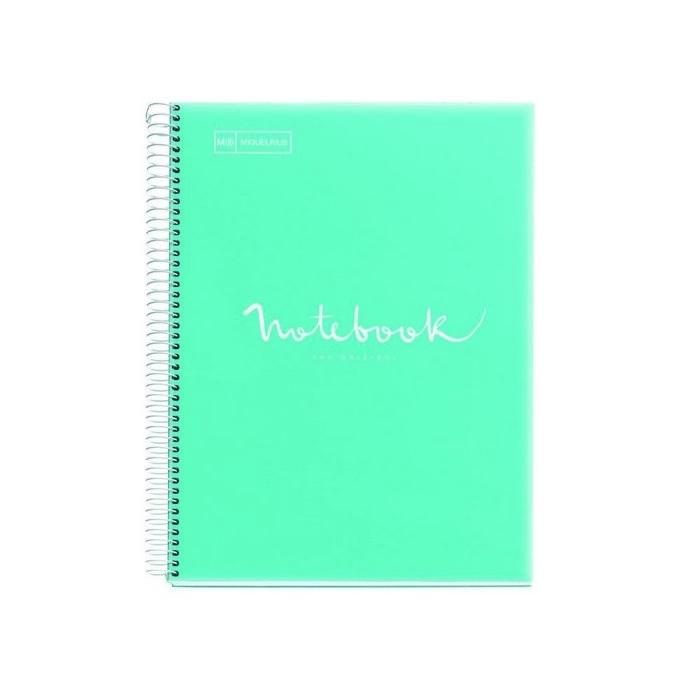 CUADERNO ESP CUADRICULA 5X5 MICROPERFORADO 1 BANDA DINA4 NOTEBOOK 1 80 HOJAS 90GR TAPA POLIPROPILENO EMOTIONS AZUL CIELO