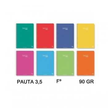 CUADERNO ESP FOLIO PAUTA 3,5MM TDD 80H 90GR PACSA COLORES SURTIDO (10 COL.)