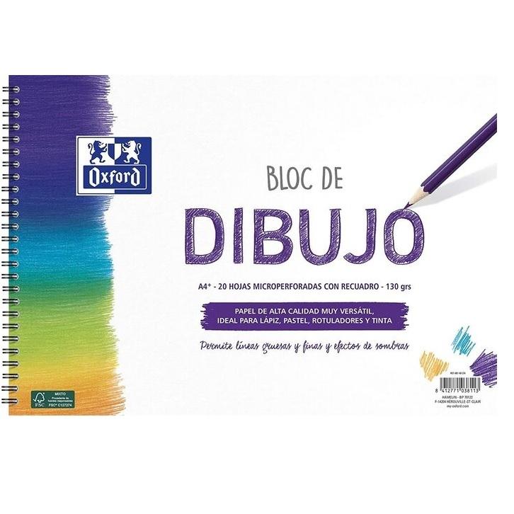 BLOCK DE DIBUJO  DINA4+ 20H.RECUADRO  130GR CON 20% HOJAS GRATIS