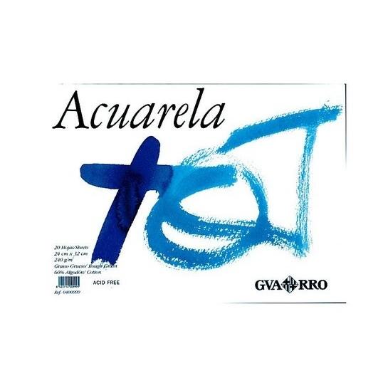 BLOCK DE DIBUJO ACUARELA ENCOLADO DINA3+ O DINA4 20HOJAS 240GR GUARRO CANSON