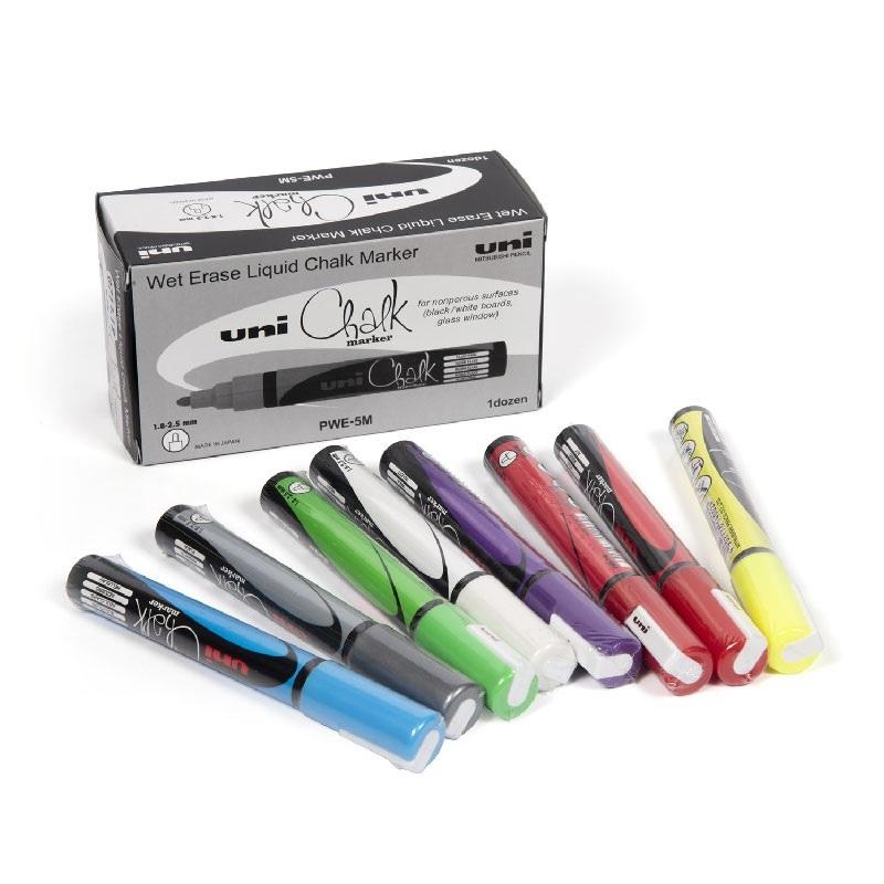 ROTULADOR TIZA LIQUIDA UNI BALL CHALK MARKER PWE 5M BLANCO