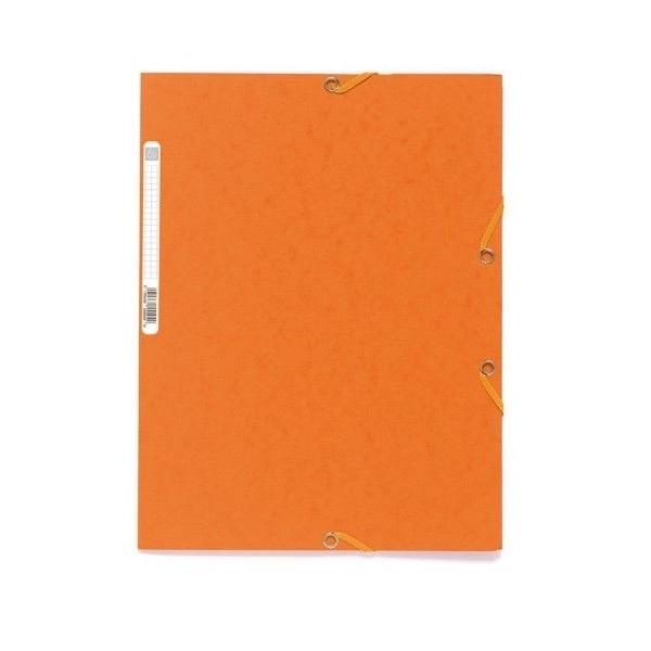CARPETA DE GOMAS CON SOLAPAS EXACOMPTA AUTENTICA CARTULINA LUSTRADA DINA4 CON ETIQUETA NARANJA