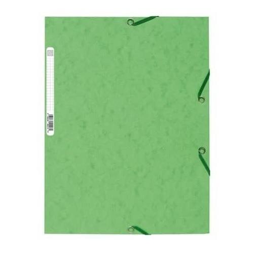 CARPETA DE GOMAS CON SOLAPAS EXACOMPTA AUTENTICA CARTULINA LUSTRADA DINA4 CON ETIQUETA VERDE CLARO