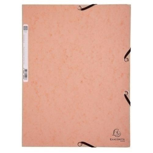 CARPETA DE GOMAS CON SOLAPAS EXACOMPTA AQUAREL CARTULINA LUSTRADA DINA4 CON ETIQUETA CORAL