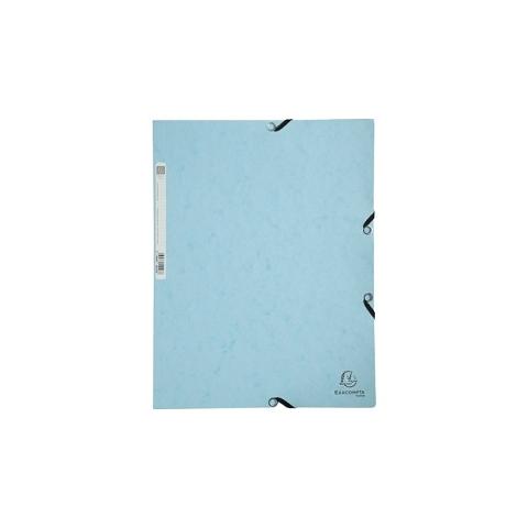 CARPETA DE GOMAS CON SOLAPAS EXACOMPTA AQUAREL CARTULINA LUSTRADA DINA4 CON ETIQUETA AZUL PASTEL