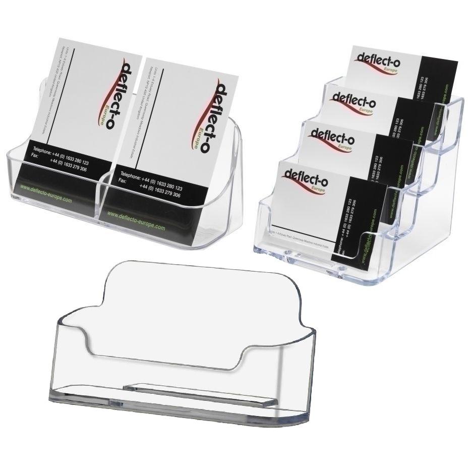 EXPOSITOR SOBREMESA PORTA TARJETAS 2 DEPARTAMENTOS 124X41X27MM