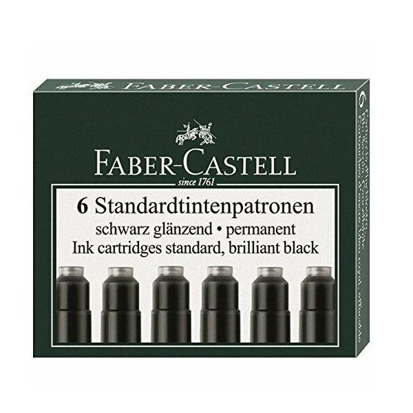 TINTA ESTILOGRAFICA FABER CASTELL CAJA 6 CARTUCHOS NEGRO