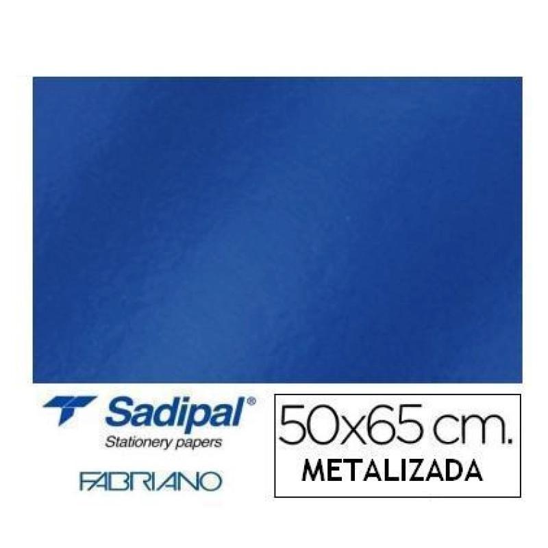 CARTULINA ALUMINIO HOJA 50X65CM AZUL METALIZADA SADIPAL 20257