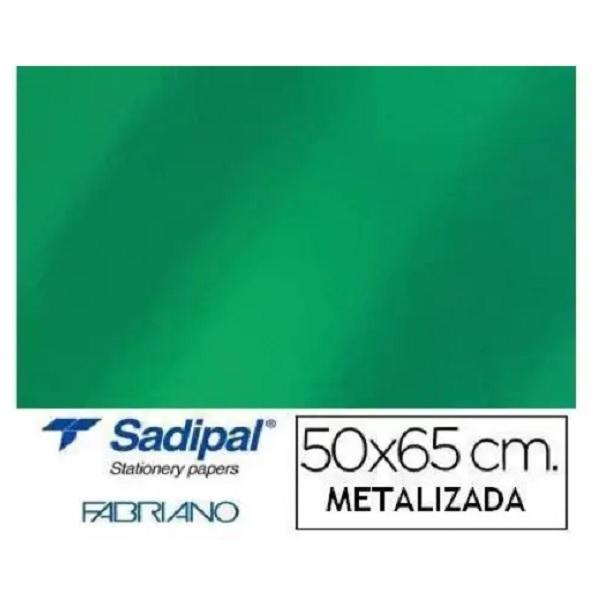 CARTULINA ALUMINIO HOJA  50X65CM VERDE METALIZADA  SADIPAL 20258