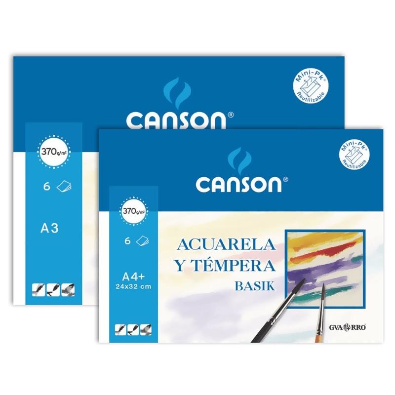 LAMINAS DE DIBUJO DINA3 O DINA4 ACUARELA 370GR BASIK CANSON