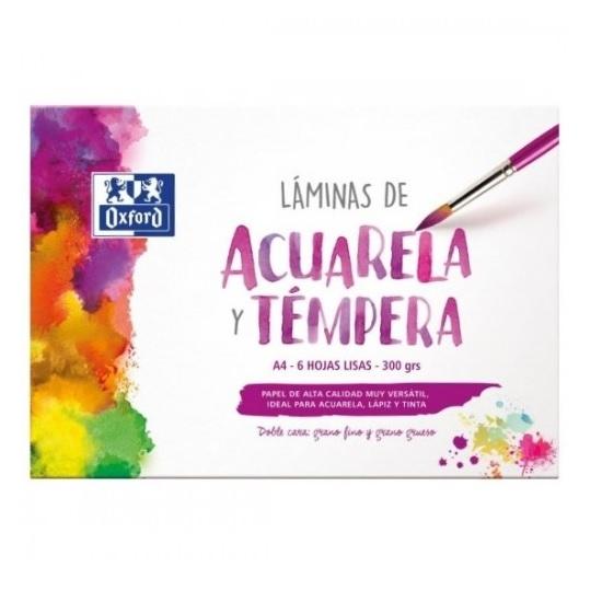 SOBRE 6 LAMINAS ACUARELA DINA4 350GRS