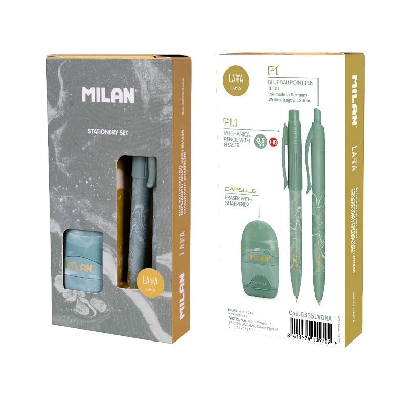 SET LAVA BOLÍGRAFO P1, PORTAMINAS PL1 0,5 MM HB, AFILABORRA CAPSULE, VERDE