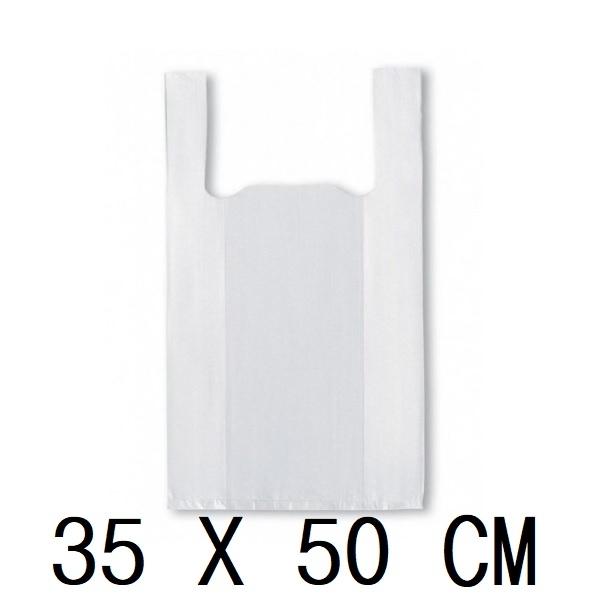 BOLSA CAMISETA BLANCA 35X50CM ASA PLASTICO PAQ.100 GALGA 200