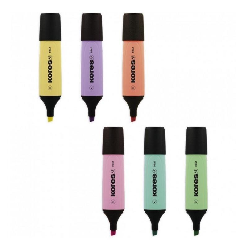 MARCADOR FLUORESCENTE KORES MPA1 PUNRA BISELADA VERDE PASTEL