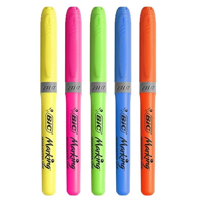 MARCADOR FLUORESCENTE BIC HIGHLIGHTER GRIP PUNTA BISELADA ROSA