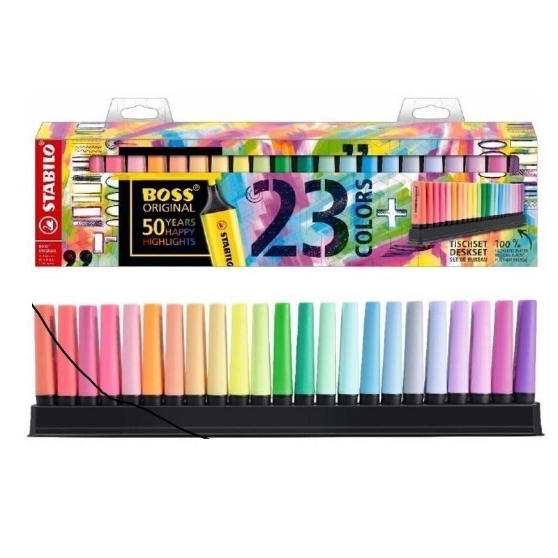 MARCADORES FLUORESCENTES ESTUCHES SET STABILO BOSS 23 COLORES