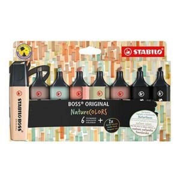 MARCADORES FLUORESCENTES STABILO BOSS NATURE COLORS ESTUCHE 8 UNIDADES