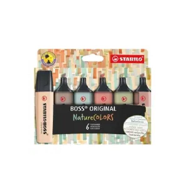 MARCADORES FLUORESCENTES ESTUCHE 6 STABILO BOSS NATURE COLORS