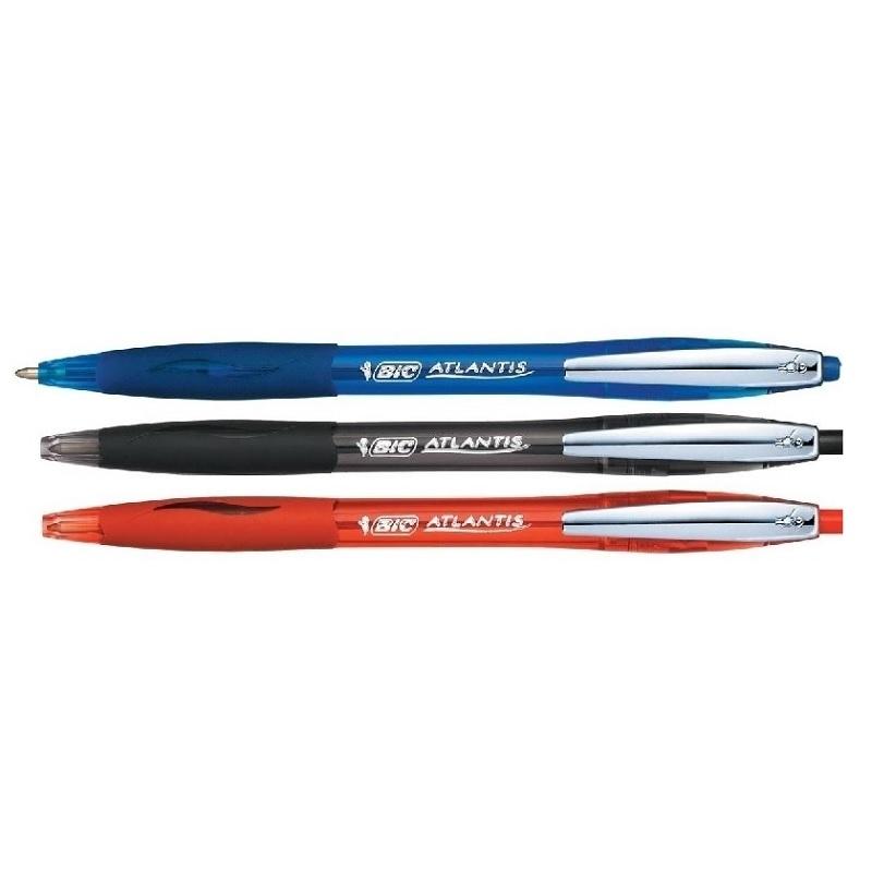 BOLIGRAFO TINTA BASE ACEITE RETRACTIL BIC ATLANTIS SOFT GRIP NEGRO