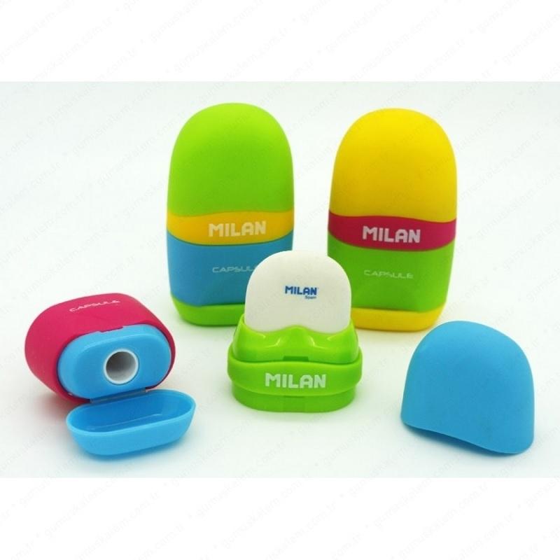 SACAPUNTAS CON GOMA CAPSULE MIX MILAN ( 24 )