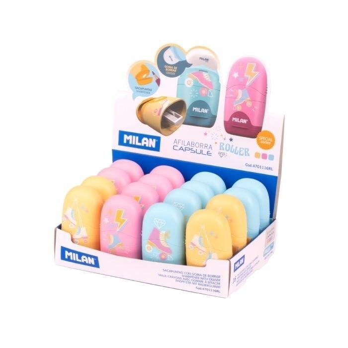 SACAPUNTAS CON GOMA CAPSULE ROLLER MILAN ( 16 )
