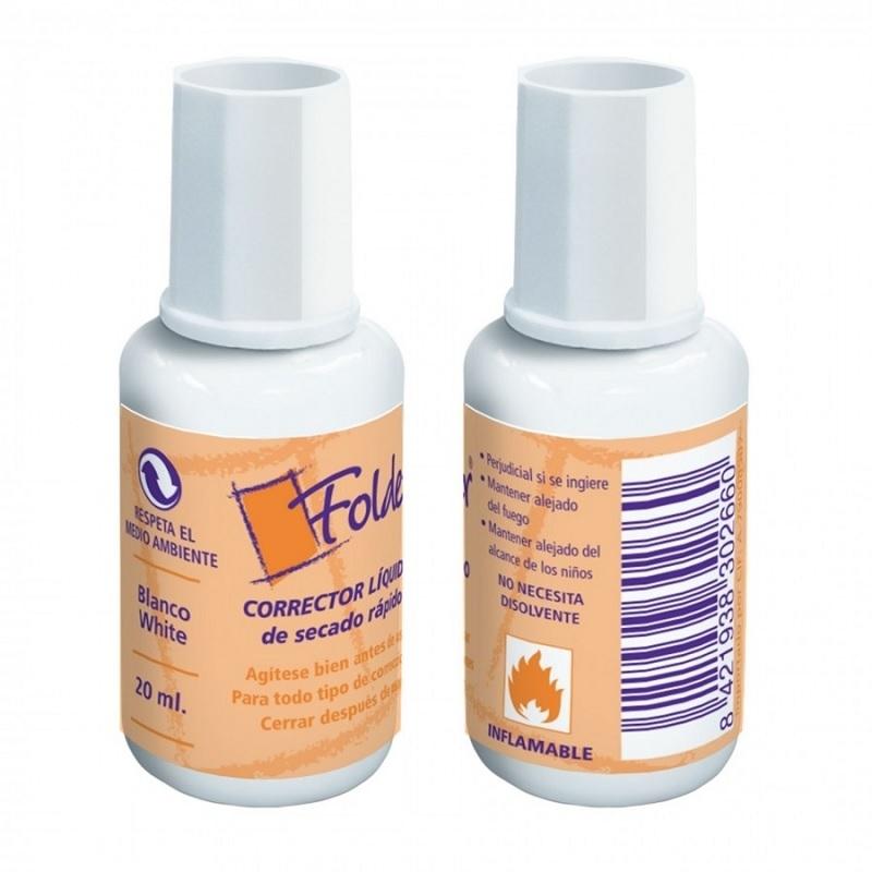 CORRECTOR LIQUIDO EN BOTELLA PINCEL FOLDER