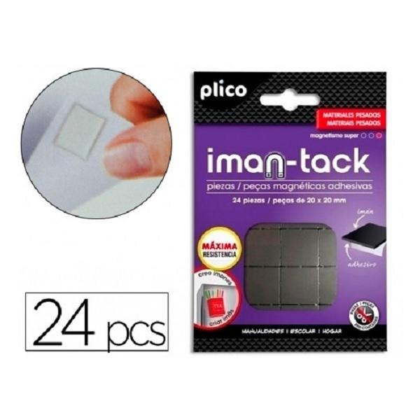 CINTA ADHESIVA MAGNETICA PLICO IMAN-TACK MAXIMA RESISTENCIA 24 PIEZAS 20MMX20MM