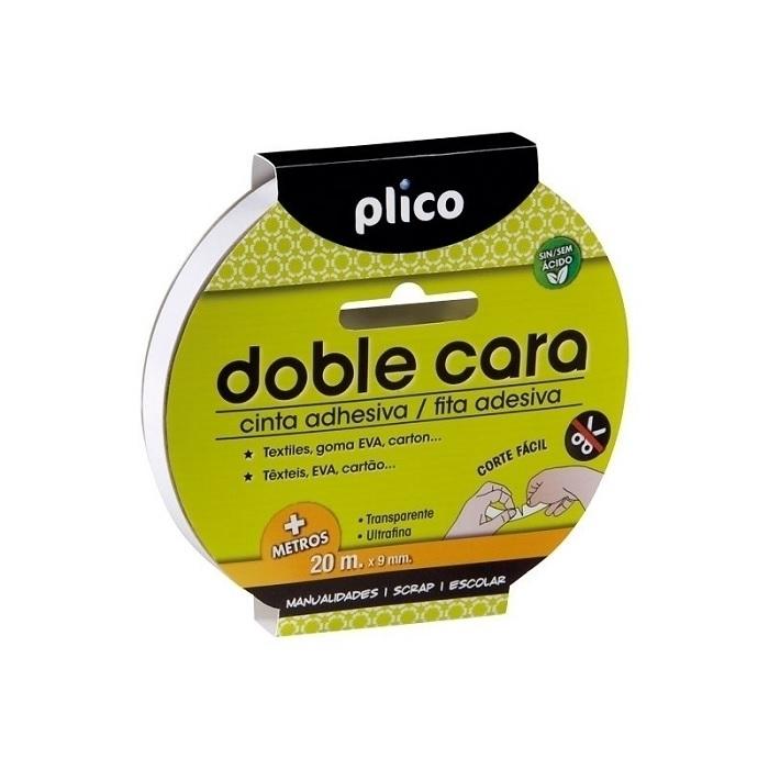 CINTA ADHESIVA DOBLE CARA 9X20M PLICO ROLLO