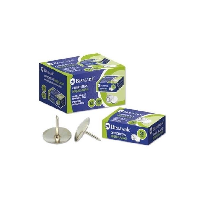 CHINCHETAS NIQUELADAS BISMARK CAJA.50 UNIDADES