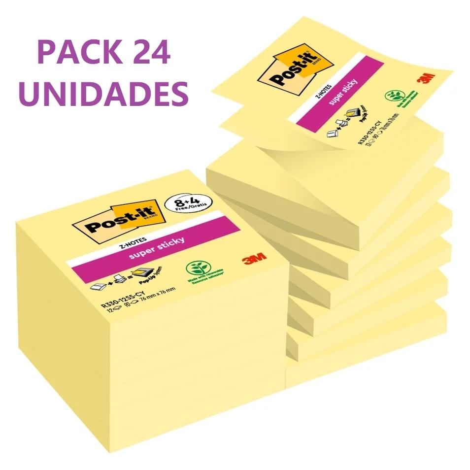 NOTAS ADHSIVAS Z-NOTAS POST-IT  SUPER STICKY, CANARY YELLOW, 20 BLOCS + 4 GRATIS