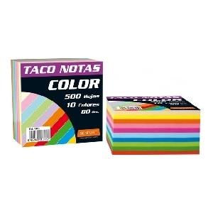 TACO NOTAS ENCOLADO GIRATORIO PAPEL 5COLORES 90X90 500HOJAS SENFORT