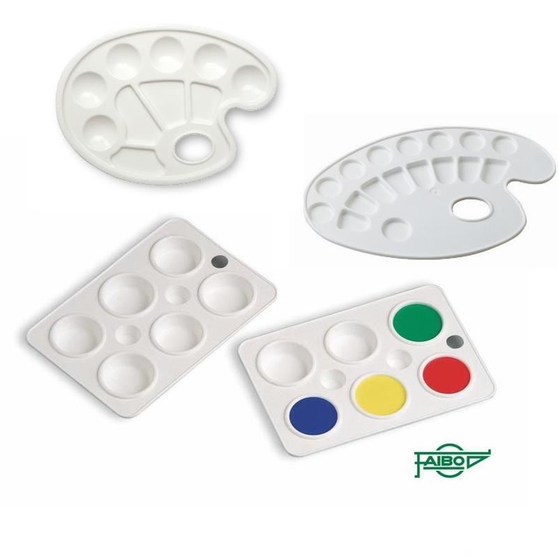 PALETA PLASTICO PINTOR RECTANGULAR 6 COMPARTIMENTOS FAIBO 763