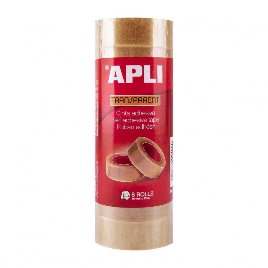 CINTAS ADHESIVAS TRANSPARENTES 19X33 PACK DE 8 APLI ( 12490 )