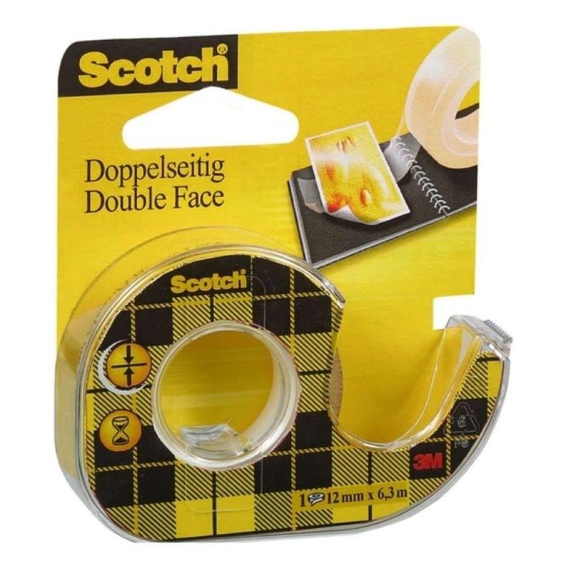 CINTA ADHESIVA DOBLE CARA 12X6,3M SCOTCH MINI PORTARROLLOS