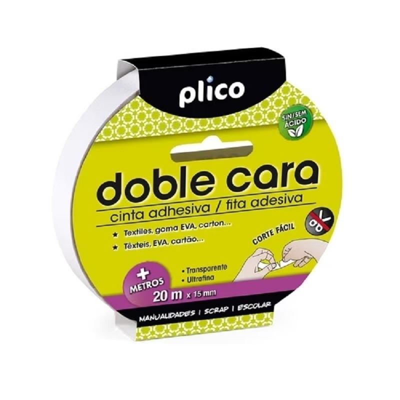 CINTA ADHESIVA DOBLE CARA 15X20M PLICO ROLLO