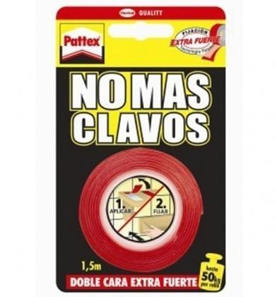 CINTA ADHESIVA DOBLE CARA 19X1,5M PATTEX NO MAS CLAVOS