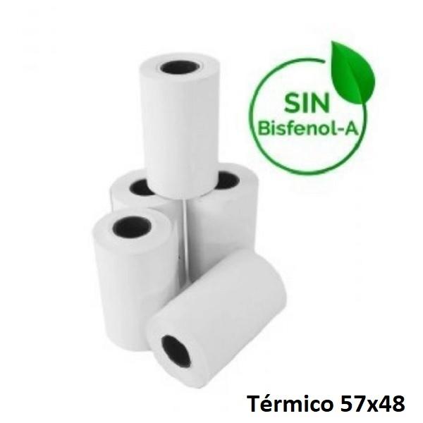 ROLLO DE PAPEL TERMICO 57X48X12 SIN BPA