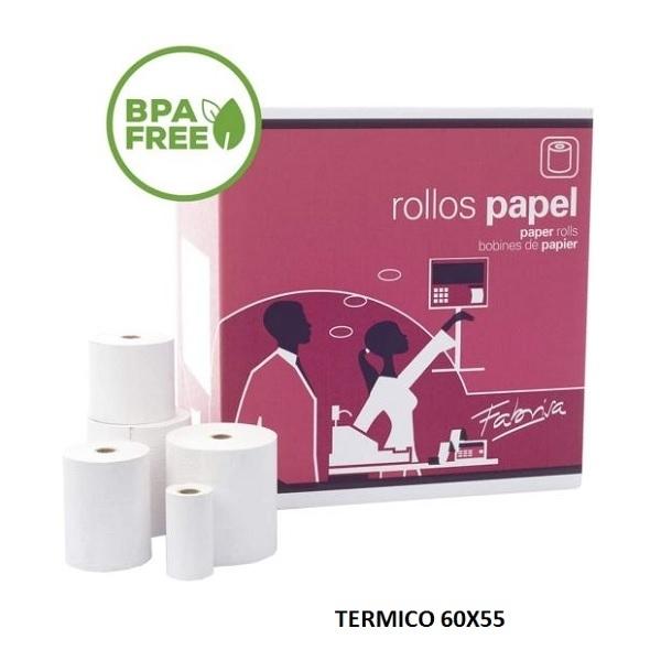 ROLLO DE PAPEL TERMICO 60X55X12 SIN BPA