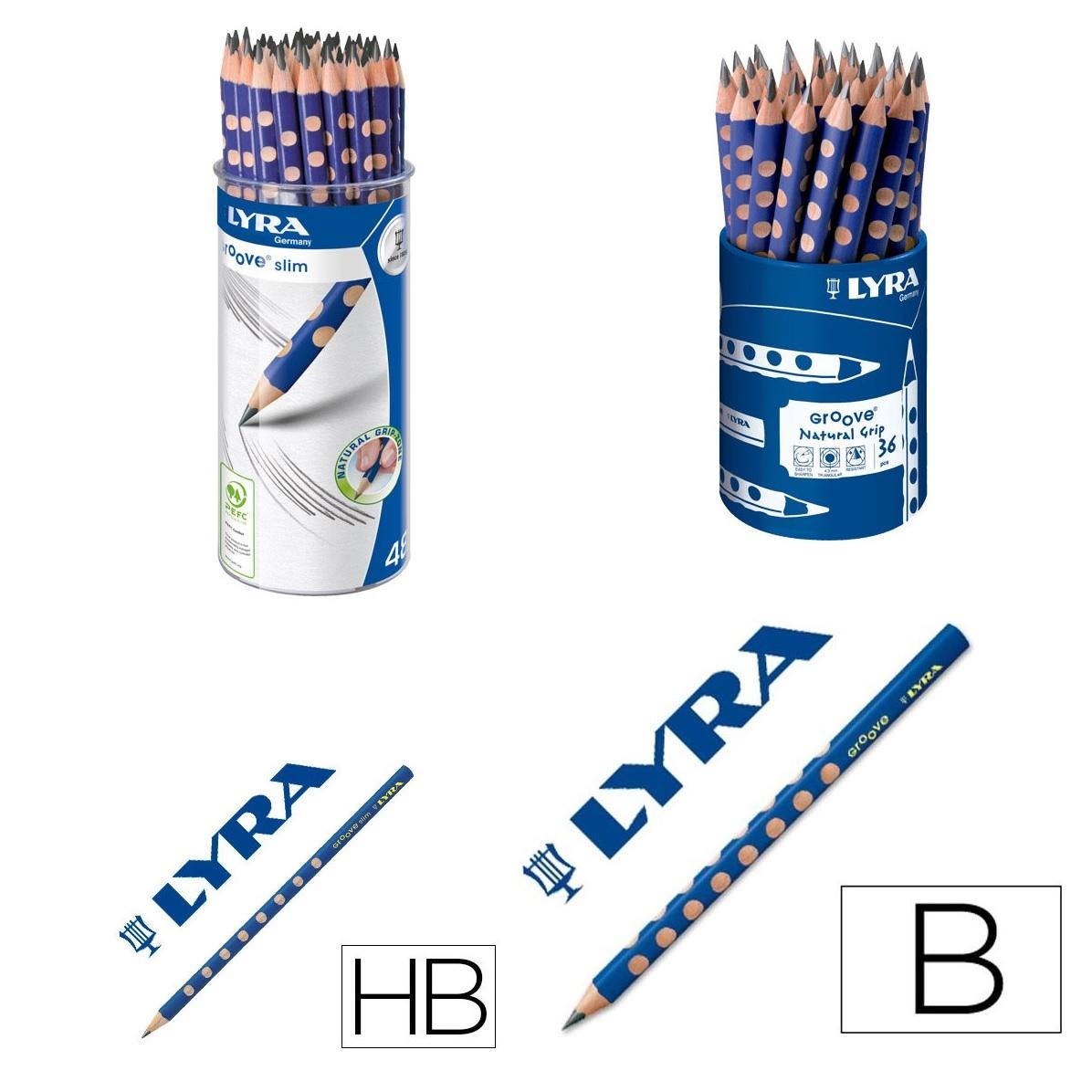 LAPIZ DE GRAFITO LYRA GROOVE TRIANGULAR SLIM TANTO PARA ZURDOS COMO PARA DIESTROS HB ( MULTIPLOS DE 48 UNIDADES )
