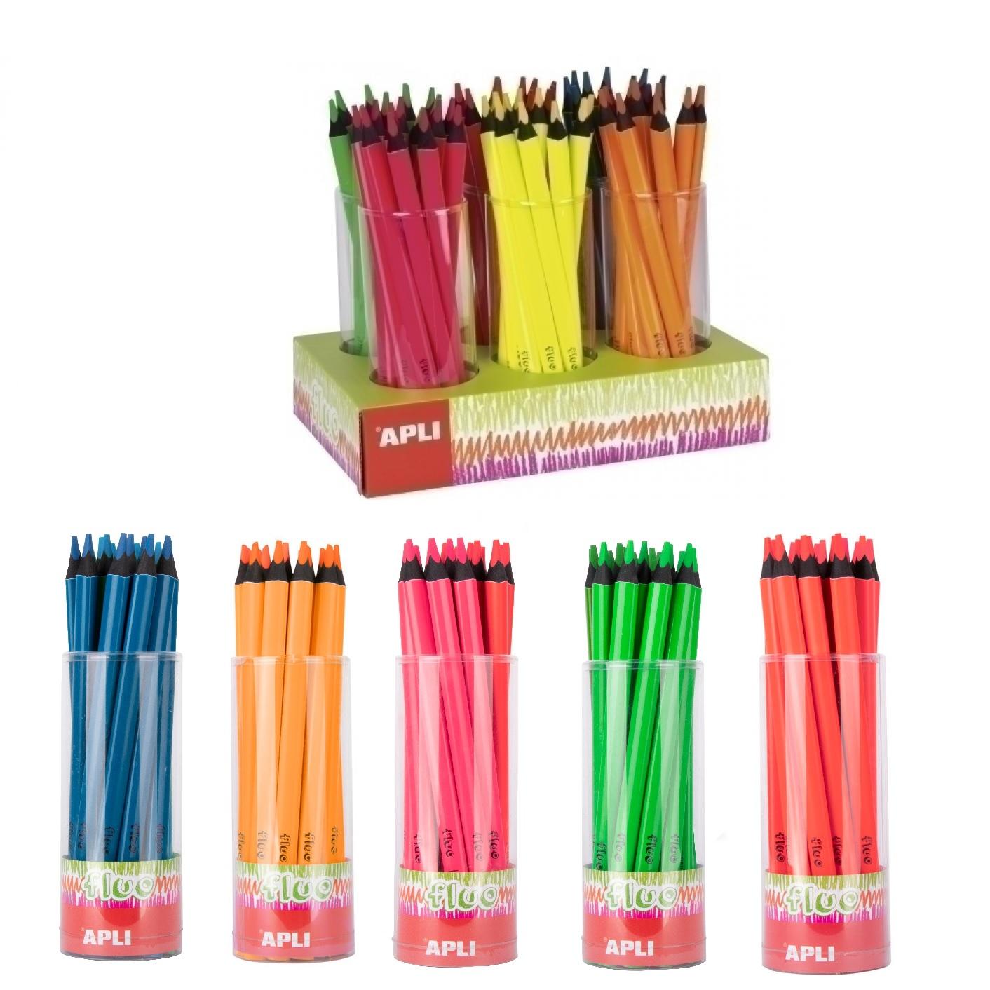 LAPIZ FLUORESCENTE JUMBO TRIANGULAR APLI ROJO ( 17509 ) ( 18 )