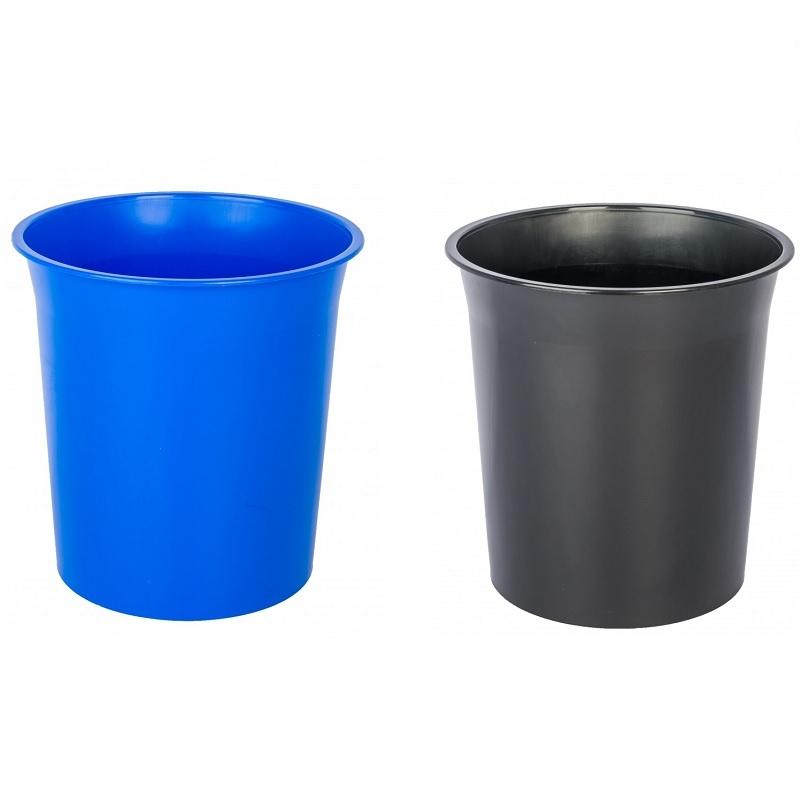 PAPELERA DE PLASTICO COMPACTA OPACA AZUL