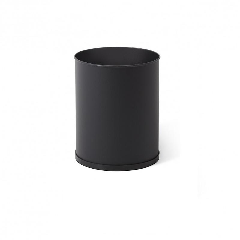 PAPELERA METALICA CIRCULAR BASICA   12 , 16 , 27  LITROS NEGRAS