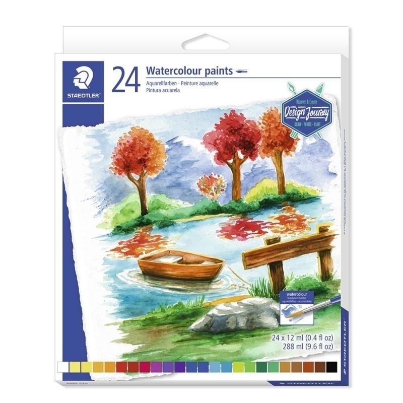 ACUARELAS EN TUBO ESTUCHE 24 COLORES STAEDTLER 8880 DESIGN JOURNEY