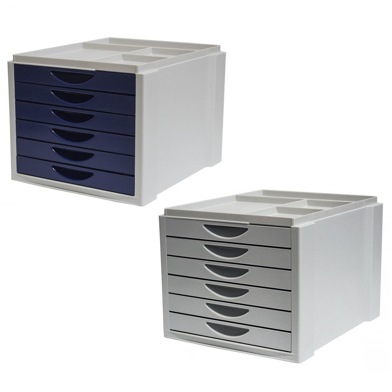 MODULO CON 6 CAJONES PEQUEÑOS GRIS-GRIS