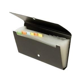CARPETA CLASIFICADORA FUELLE 12 DEPARTAMENTOS RECIBOS PPP  NEGRO
