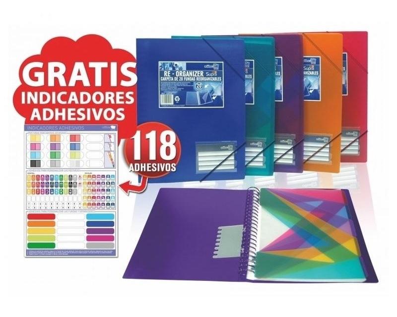 CARPETA DE 20 FUNDAS EXTRAIBLES ESPIRAL DINA4 + SEPARADORES OFFICE BOX