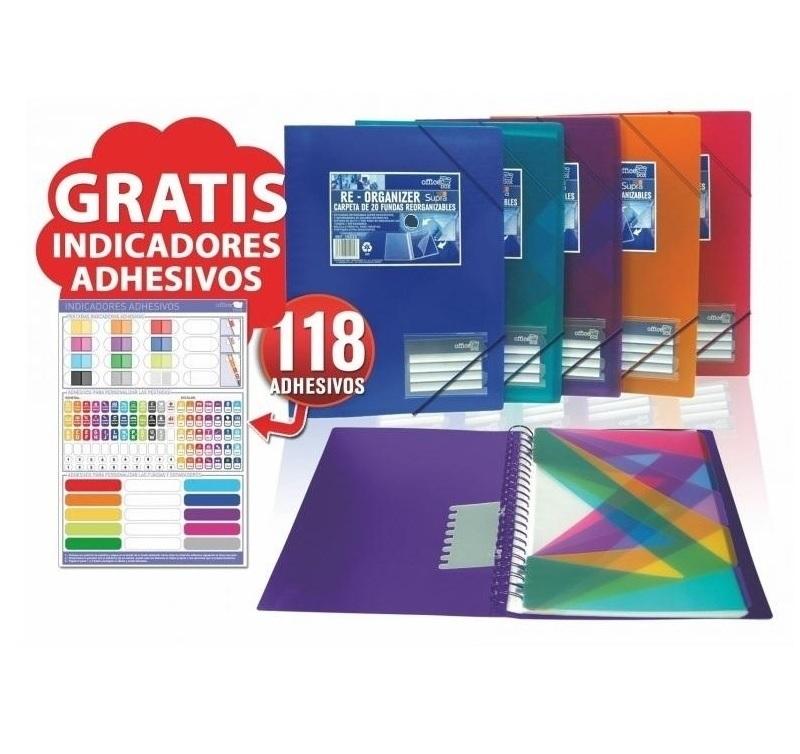 CARPETA DE 30 FUNDAS ESPIRAL DINA4 EXTRAIBLES + SEPARADORES OFFICE BOX