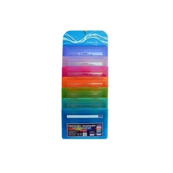 CARPETA CLASIFICADORA CON GOMAS 7 DEPARTAMENTOS DESPLEGABLE COLORLINE