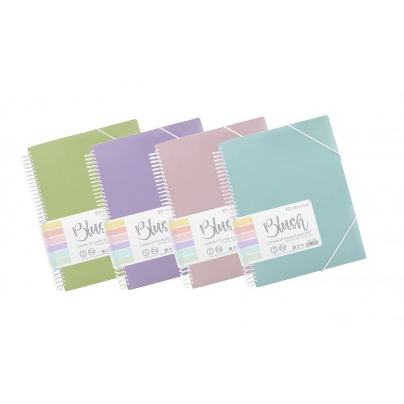 CARPETA DE 20 FUNDAS BLUSH CON ESPIRAL